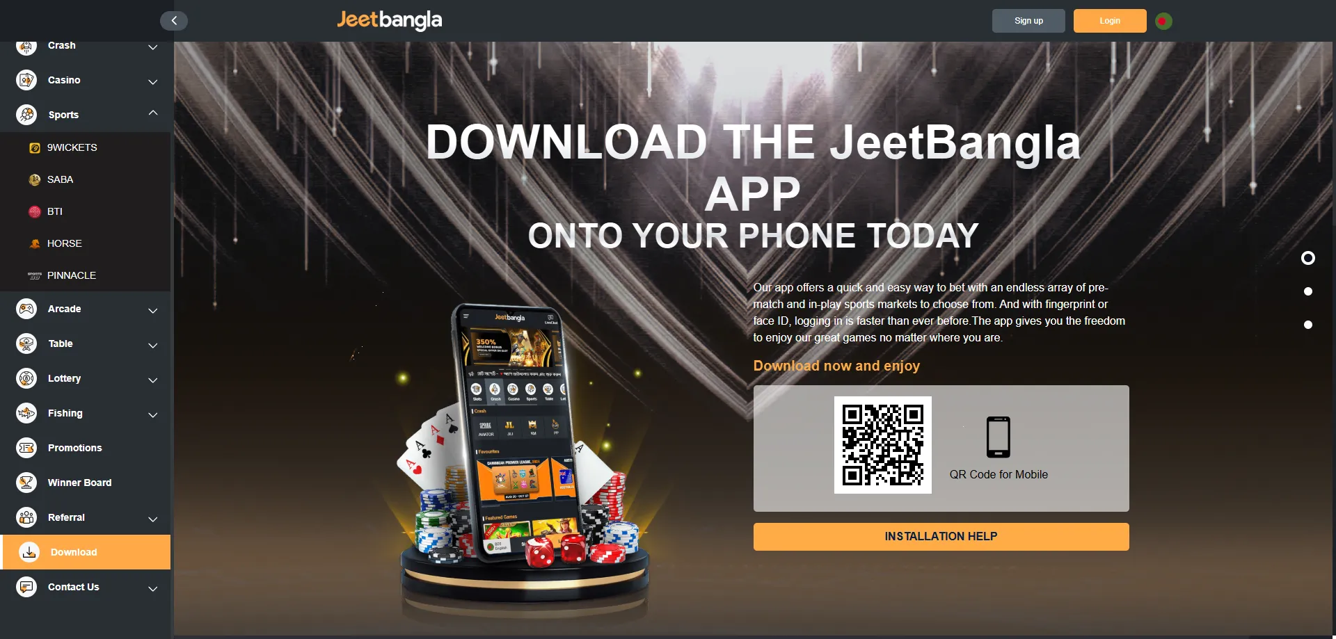 jeetbangla app download for Android and iOS mobile devices