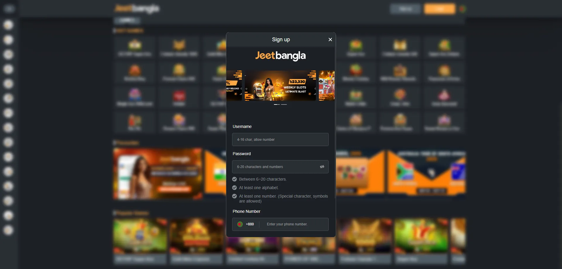 jeetbangla casino registration — create account in under 3 minutes