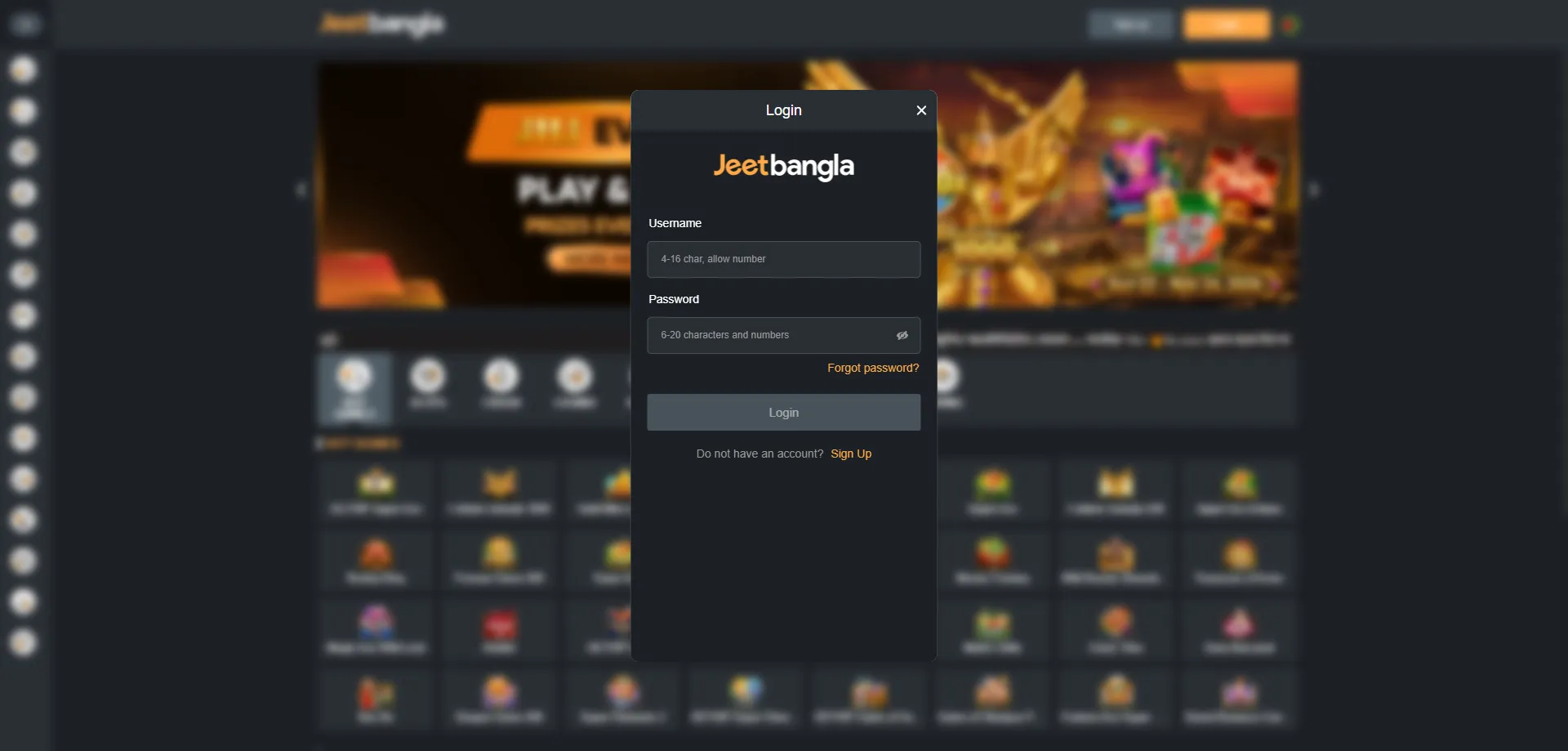 jeetbangla affiliate login page and partner dashboard access
